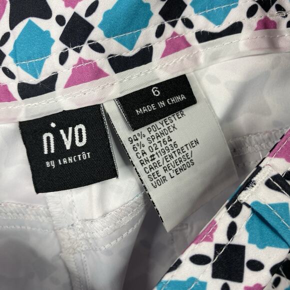 Nivo by Lanctot Golf Shorts Womens 6 Geometric Print Stretch Bermuda Pockets - Picture 9 of 10